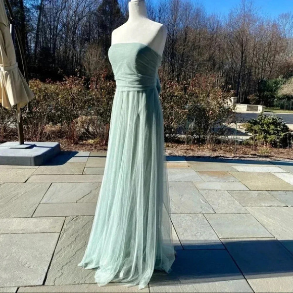 NWT Anthropologie BHLDN Jenny Yoo Ryder Convertible Maxi Dress in Seaglass Green - Picture 10 of 15